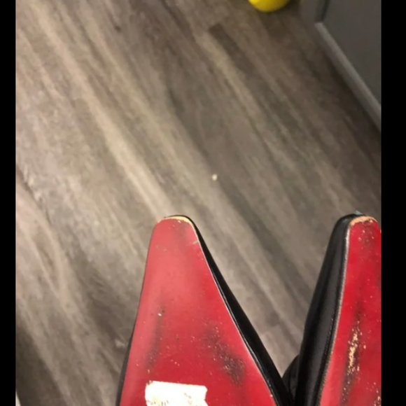 Burberry 90s Vtg Pointed Toe Leather Kitten Heels - Picture 8 of 9